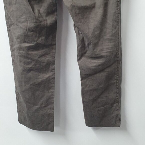 Peruvian Connection Taupe Linen Cotton Blend Womens 2 Cargo Pants Straight Leg - Picture 5 of 11